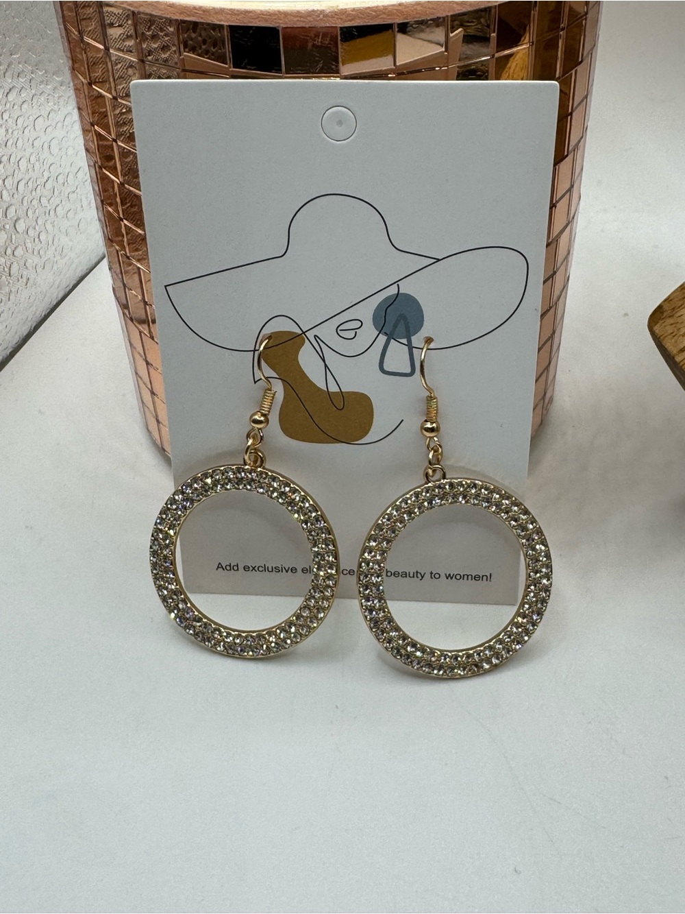 Stainless Steel Fashion Earrings with Crystals NEW